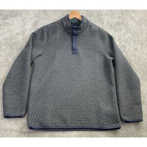 Wilkens Bros Heritage Collection Sweater Mens Medium Gray Quilted 1/4 Snap